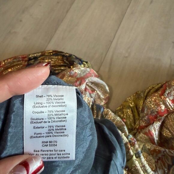 Verb by Pallavi Singhee Echo Tiered Maxi Dress in a multi-color metallic viscose - Picture 6 of 10